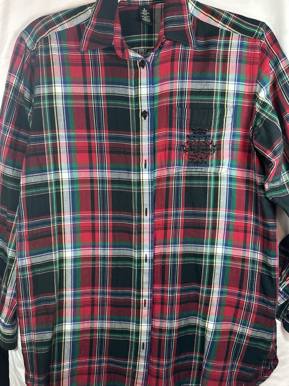 Lauren Ralph Lauren Plaid Button Front Shirt Women’s Small Cotton Long Sleeve